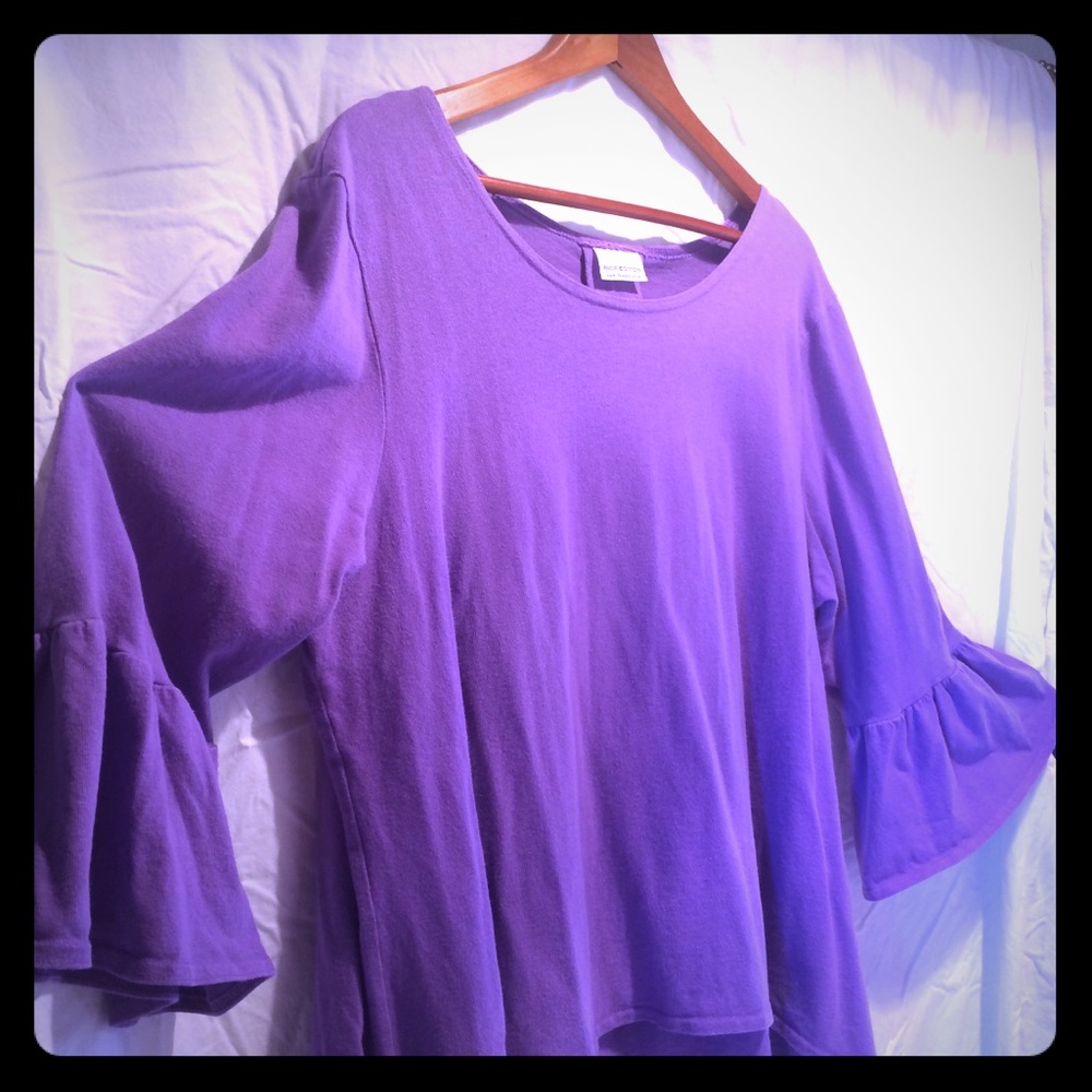 Pacific Cotton purple ruffle top